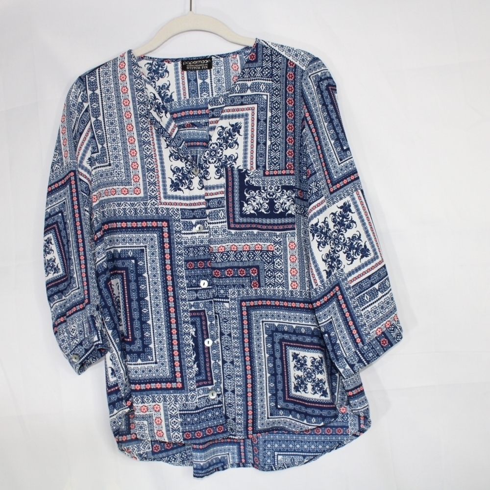 Stitch Fix Papermoon Floral Button Down Blouse MP